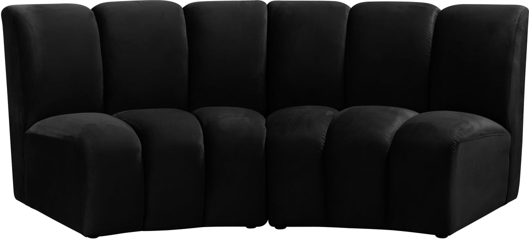 Infinity Black Velvet 2pc. Modular Sectional image