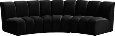 Infinity Black Velvet 3pc. Modular Sectional image