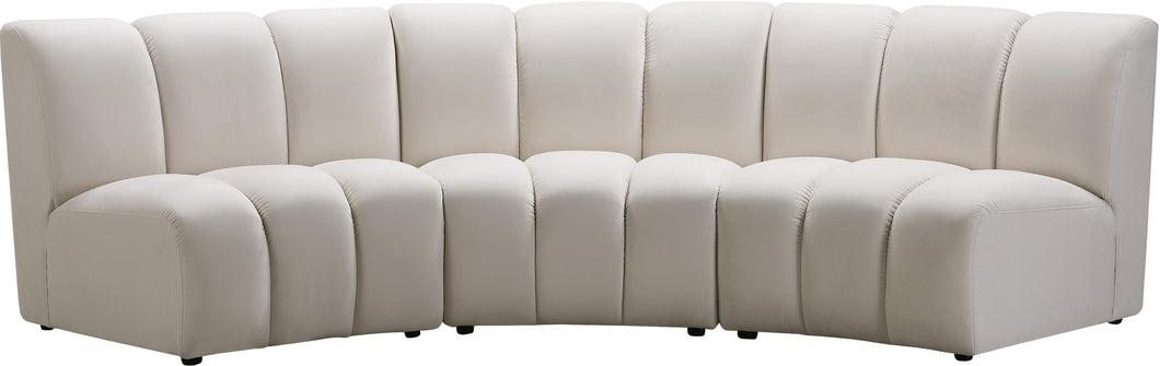 Infinity Cream Velvet 3pc. Modular Sectional image