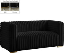 Load image into Gallery viewer, Ravish Black Velvet Loveseat image
