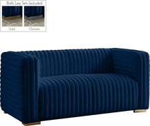 Load image into Gallery viewer, Ravish Navy Velvet Loveseat image
