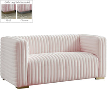 Load image into Gallery viewer, Ravish Pink Velvet Loveseat image
