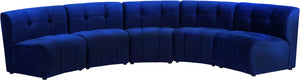 Limitless Navy Velvet 5pc. Modular Sectional image