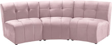 Load image into Gallery viewer, Limitless Pink Velvet 3pc. Modular Sectional image
