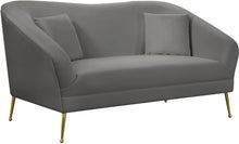 Load image into Gallery viewer, Hermosa Grey Velvet Loveseat image

