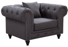 Load image into Gallery viewer, Chesterfield Grey Linen Chair image
