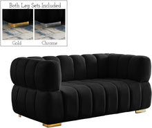 Load image into Gallery viewer, Gwen Black Velvet Loveseat image
