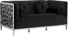 Load image into Gallery viewer, Opal Black Velvet Loveseat image
