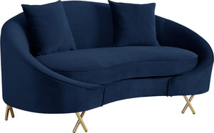 Serpentine Navy Velvet Loveseat image