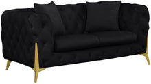 Load image into Gallery viewer, Kingdom Black Velvet Loveseat image
