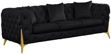 Load image into Gallery viewer, Kingdom Black Velvet Sofa image
