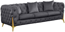 Load image into Gallery viewer, Kingdom Grey Velvet Sofa image
