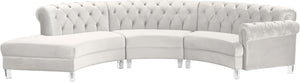 Anabella Cream Velvet 3pc. Sectional image