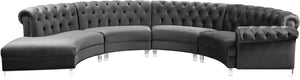 Anabella Grey Velvet 4pc. Sectional image