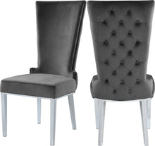 Load image into Gallery viewer, Serafina Grey Velvet Dining Chair image
