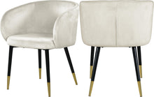 Load image into Gallery viewer, Louise Cream Velvet Dining Chair image
