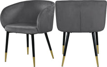 Load image into Gallery viewer, Louise Grey Velvet Dining Chair image
