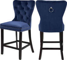 Load image into Gallery viewer, Nikki Navy Velvet Stool image
