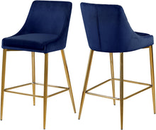 Load image into Gallery viewer, Karina Navy Velvet Stool image
