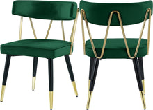 Load image into Gallery viewer, Rheingold Green Velvet Dining Chair image

