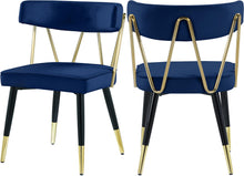 Load image into Gallery viewer, Rheingold Navy Velvet Dining Chair image
