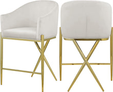 Load image into Gallery viewer, Xavier Cream Velvet Counter Stool image

