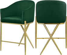 Load image into Gallery viewer, Xavier Green Velvet Counter Stool image
