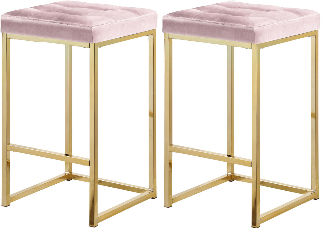 Nicola Pink Velvet Stool image