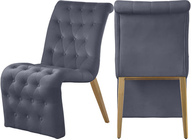 Curve Grey Velvet Dining Chair image