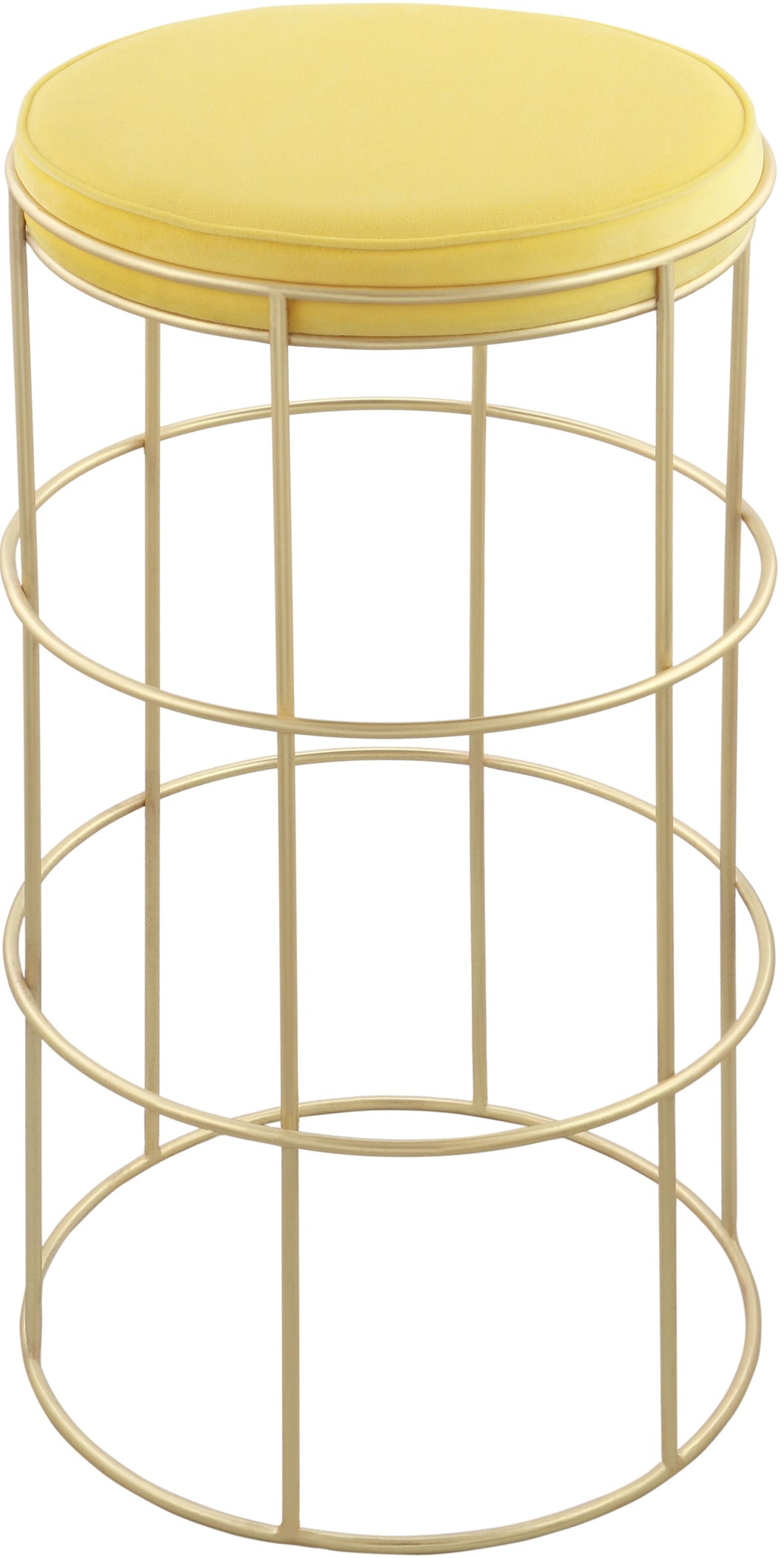 Rebar Yellow Velvet Counter Stool image