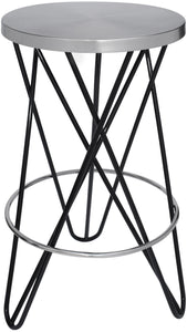 Mercury Black / Silver Counter Stool image