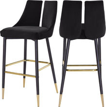 Load image into Gallery viewer, Sleek Black Velvet Stool image
