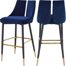 Load image into Gallery viewer, Sleek Navy Velvet Stool image
