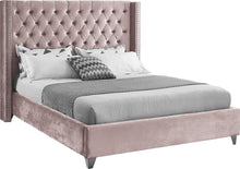 Load image into Gallery viewer, Aiden Pink Velvet King Bed image
