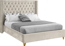 Load image into Gallery viewer, Barolo Cream Velvet King Bed image
