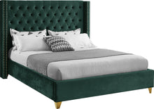 Load image into Gallery viewer, Barolo Green Velvet Queen Bed image
