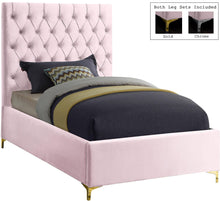 Load image into Gallery viewer, Cruz Pink Velvet Twin Bed image
