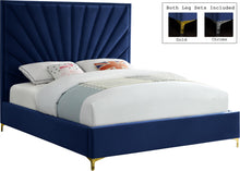 Load image into Gallery viewer, Eclipse Navy Velvet King Bed image
