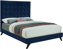 Load image into Gallery viewer, Elly Navy Velvet Queen Bed image
