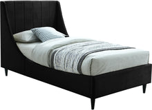 Load image into Gallery viewer, Eva Black Velvet Twin Bed image
