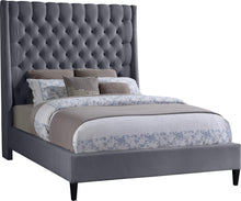 Load image into Gallery viewer, Fritz Grey Velvet King Bed image
