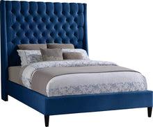 Load image into Gallery viewer, Fritz Navy Velvet King Bed image
