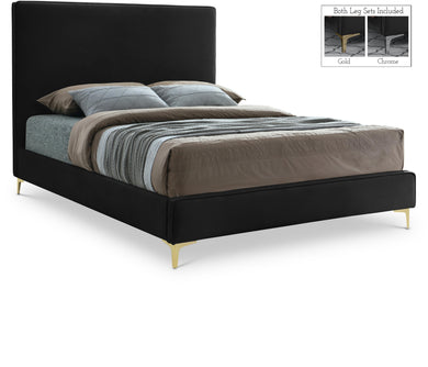 Geri Black Velvet Queen Bed image