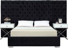 Load image into Gallery viewer, Grande Black Velvet Queen Bed (3 Boxes) image

