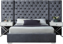 Load image into Gallery viewer, Grande Grey Velvet King Bed (3 Boxes) image
