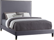 Load image into Gallery viewer, Harlie Grey Velvet Full Bed image
