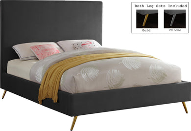 Jasmine Grey Velvet Queen Bed image