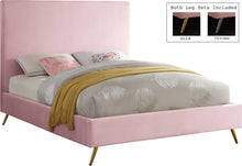 Load image into Gallery viewer, Jasmine Pink Velvet Queen Bed image
