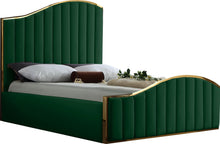 Load image into Gallery viewer, Jolie Green Velvet Queen Bed (3 Boxes) image
