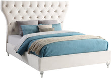 Load image into Gallery viewer, Kira Cream Velvet Queen Bed image
